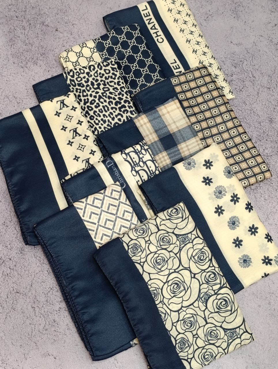 شال چاپی پک سورمه ای بسته10طرحی کد sh45 (عمده)